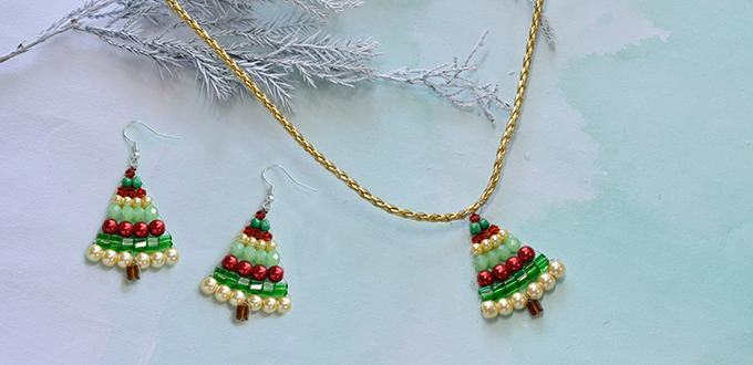 Hướng dẫn làm bộ trang sức cây thông noel đính cườm đầy màu sắc cho Giáng Sinh 3