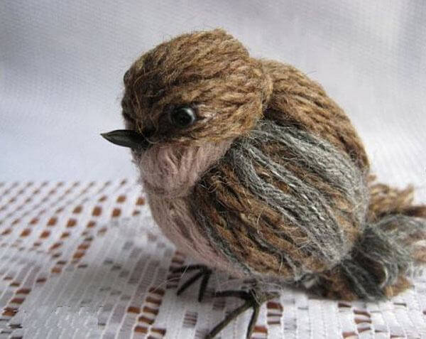 Chú chim sẻ handmade bằng len sau khi hoàn thành (Nguồn: Internet)