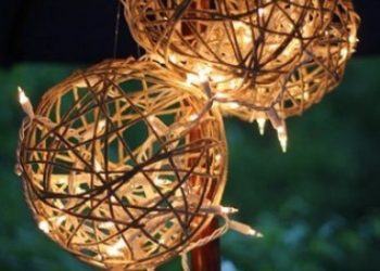 Phơi khô những quả bóng đã được quấn dây gai trong vòng 24h, sau đó làm nổ bóng và khéo léo luồn dây đèn vào phía trong (Nguồn: Internet)