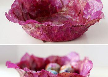 Sáng tạo bát đựng đồ với hoa giấy độc đáo