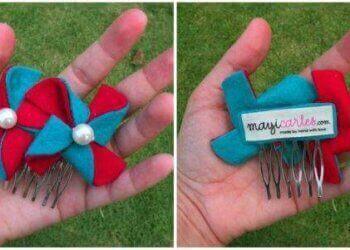 Bí kíp làm cài tóc xinh xắn với vải nỉ và cườm ngọc trai